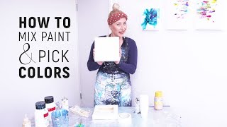 26 Mixing PAINT amp Picking COLORS acrylic pouring tutorial beginner [upl. by Aettam]