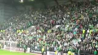 Hearts fans silenced by Celtic fans [upl. by Negeam]