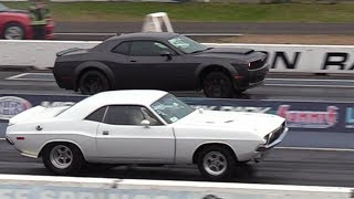 Dodge Demon vs Old School Muscle Cars  drag racing [upl. by Callean]