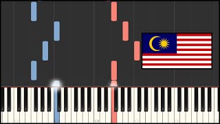 Malaysia National Anthem  Negaraku Piano Tutorial [upl. by Anilos]