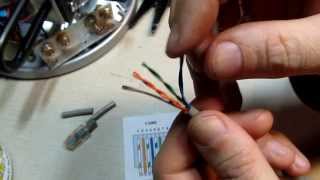 124 How to install an RJ45 connector on a CAT5 Ethernet network Patch Cable  DIY Repair [upl. by Yspyg]