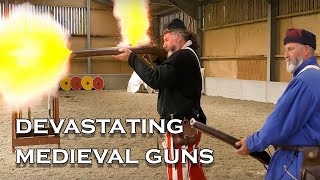 Medieval 100 Cal Blackpowder impact How effective were early guns in the medieval period [upl. by Ahsienad]