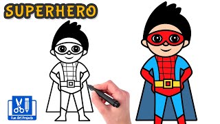 How To Draw A SUPERHERO  Spiderman Kid  Step By Step Drawings [upl. by Moritz]