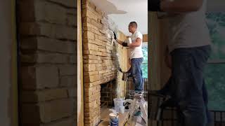 How to white wash a stone fireplace [upl. by Neeluqcaj]