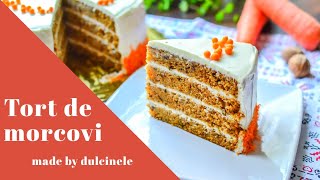 TORT DE MORCOVI rețetă simplă și rapidă  Carrot Cake Easy Recipe Eng sub  DULCINELE ❤ [upl. by Enilreug]