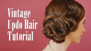 Vintage Updo Hair Tutorial [upl. by Tehcac]