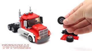 LEGO Semi Truck How to Build Tutorial [upl. by Huxham417]