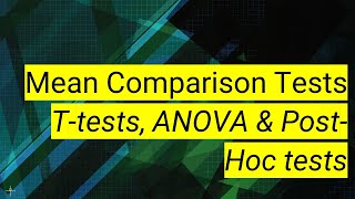 SPSS 9 Mean Comparison Tests  Ttests ANOVA amp PostHoc tests [upl. by Stouffer]