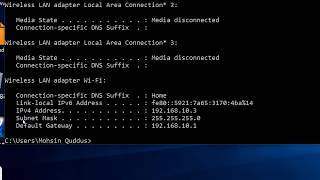 How to Find IP Address  GatewayIPv4 ipv6subnet mask with CMD in Windows 10 [upl. by Ellerahs]