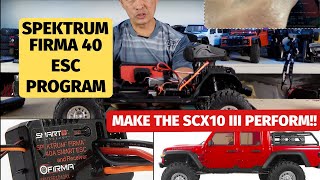 Spektrum Firma ESC  How to program this Hobbywing 1080 type ESC of the SCX10 III [upl. by Yklam995]