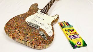 I Built a Guitar Out of 1200 Colored Pencils [upl. by Ahsikam]