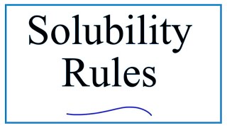 Solubility Rules Explanation amp Practice [upl. by Jermain]